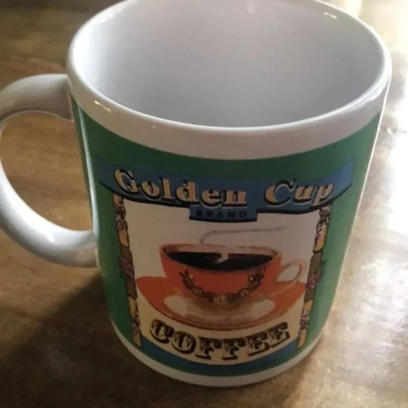 Golden Cup Brand Coffee Mug Green Novelty Cup With Coffee Cup Design - Picture 2 of 7